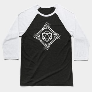 Polyhedral D20 Dice Skeleton Baseball T-Shirt